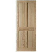 4 Panel Clear Pine Internal Unglazed Door (H)2040mm (W)826mm