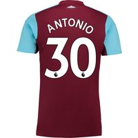 West Ham United Home Shirt 2017-18 - Kids With Antonio 30 Printing, Burgundy/Blue