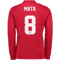 Manchester United Home Cup Shirt 2017-18 - Long Sleeve With Mata 8 Pri, N/A