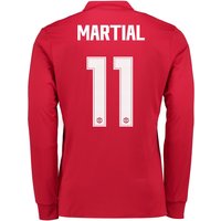 Manchester United Home Cup Shirt 2017-18 - Long Sleeve With Martial 11, N/A