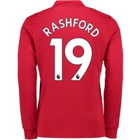 Manchester United Home Shirt 2017-18 - Long Sleeve With Rashford 19 Pr, N/A