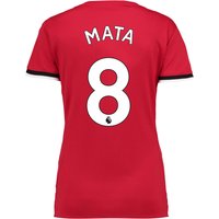 Manchester United Home Shirt 2017-18 - Womens With Mata 8 Printing, N/A