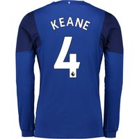 Everton Home Shirt 2017/18 - Junior - Long Sleeved With Keane 4 Printi, Blue