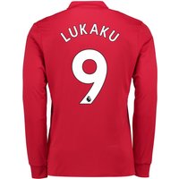 Manchester United Home Shirt 2017-18 - Long Sleeve With Lukaku 9 Print, N/A