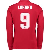 Manchester United Home Cup Shirt 2017-18 - Long Sleeve With Lukaku 9 P, N/A