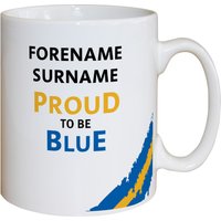 Everton Personalised Proud To Be Blue Mug, White