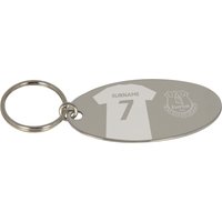 Everton Personalised Oval Keyring, Silver