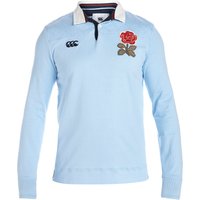 England Rugby 1871 Long Sleeve Loop Collar Rugby Jersey Sky Blue, Blue