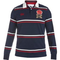 England Rugby 1871 Long Sleeve Stripe Loop Collar Rugby Jersey Navy, Navy