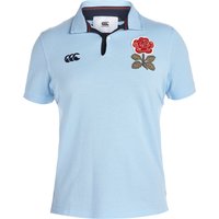 England Rugby 1871 Short Sleeve Loop Collar Pique Polo Sky Blue, Blue