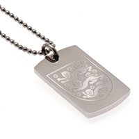 England Crest Dog Tag & Chain - Stainless Steel, N/A