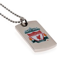 Liverpool Colour Crest Dog Tag & Chain - Stainless Steel, N/A