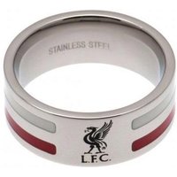 Liverpool Colour Stripe Liverbird Band Ring - Stainless Steel, N/A
