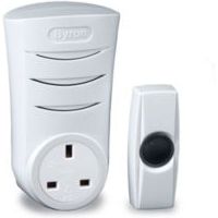 Byron Wirefree White Plug-Through Door Chime