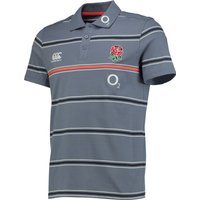 England Rugby Cotton Stripe Polo - Folkstone Grey, Grey