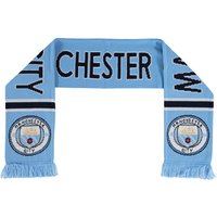 Manchester City Text Scarf - Sky/White, Blue