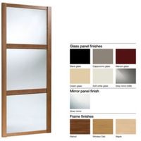 Made To Measure Shaker 3 Panel Glass & Mirror Sliding Wardrobe Door (W)914-1059mm