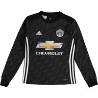 Manchester United Away Shirt 2017-18 - Kids - Long Sleeve, Black