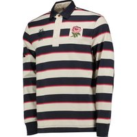 England Rugby Since 1871 Striped Rugby Jersey - Long Sleeve - Bone/Gra, Red