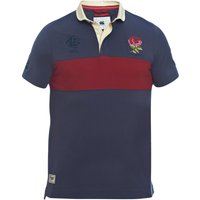 England Rugby Since 1871 Chest Block Polo - Graphite/Rhumba Red, Red