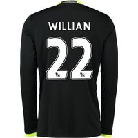 Chelsea Away Shirt 16-17 - Long Sleeve With Willian 22 Printing, Black