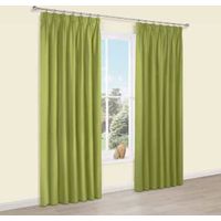 Prestige Chlorophyll Plain Pencil Pleat Lined Curtains (W)167cm (L)183cm