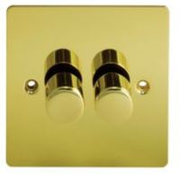 Holder 2-Way Double Polished Brass Dimmer Switch