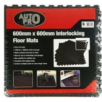 Auto Pro Interlocking EVA Foam Black Floor Mats Pack Of 6