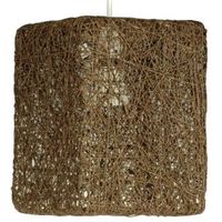 Abaca Brown Twine Square Pendant Light Shade (D)17.7cm