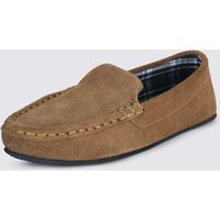 M&S Collection Suede Moccasin Slippers With Thinsulate