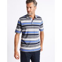 Blue Harbour Regular Fit Pure Cotton Striped Polo Shirt
