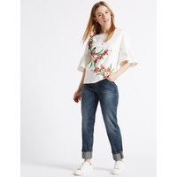 M&S Collection PETITE Mid Rise Relaxed Slim Jeans