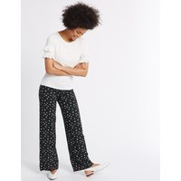 M&S Collection Printed Wide Leg Trousers