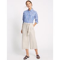 M&S Collection Linen Rich Cropped Trousers