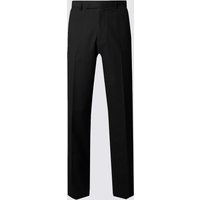 M&S Collection Luxury Black Regular Fit Wool Trousers