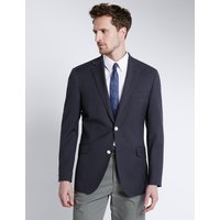 M&S Collection Performance Wool Blend 2 Button Blazer With Odegon
