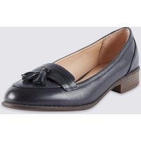 Footglove Wide Fit Leather Tassel Loafers