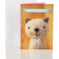 Woolly Cat Happy Birthday Card