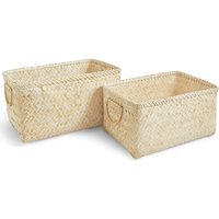 Set Of 2 Bamboo Rectangle Baskets