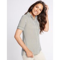 Classic Striped Longline Short Sleeve Shirt