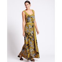 Per Una Floral Print Flared Side Split Maxi Dress