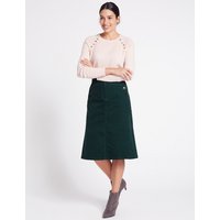 Per Una Cotton Rich Cord A-Line Midi Skirt