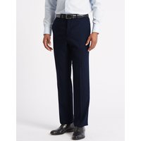 M&S Collection Luxury Navy Regular Fit Wool Trousers