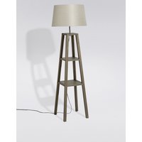 Theo Grey Wood Shelves Floor Lamp