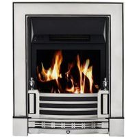 Focal Point Finsbury Satin Chrome LCD Remote Control Electric Fire