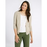 Classic Lace Front Round Neck 3/4 Sleeve Cardigan
