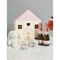 Baby Girl Gift With Rosado Cava Prestige, Marc De Champagne Truffles & Soft Toy