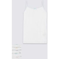 5 Pack Pure Cotton Assorted Camisole Vests (18 Months - 16 Years)
