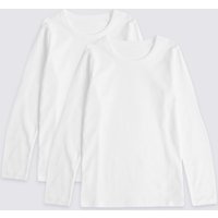 2 Pack Pure Cotton Long Sleeve Vests (18 Months - 16 Years)