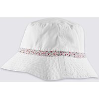 M&S Collection Pure Cotton Reversible Floral Trim Hat
